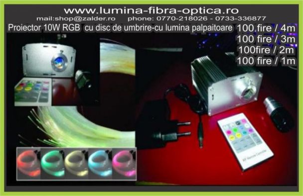 Kit 10W RGB cu disc + 400 fibre optice