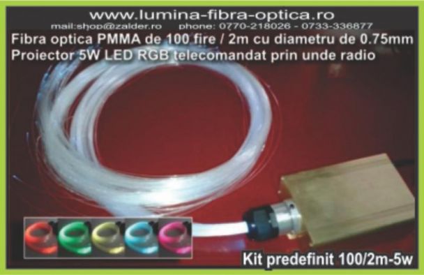 Kit 5W RGB fibra optica 100 fire /2m