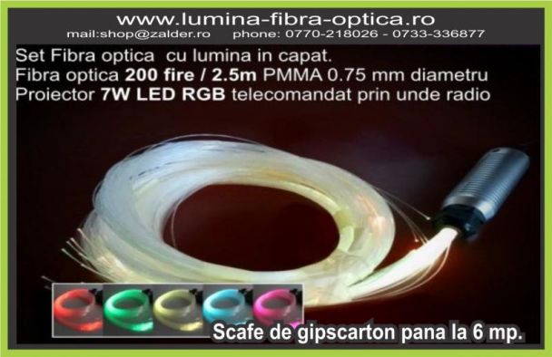 Kit 7W RGB RF 100 fire la 3m si 100 la 2m