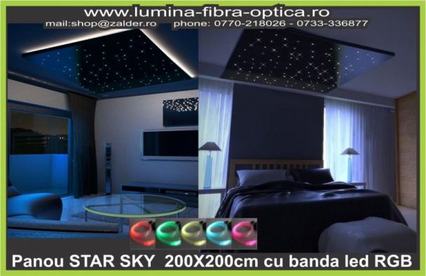 Panou STAR SKY 200X200cm plexy negru lucios