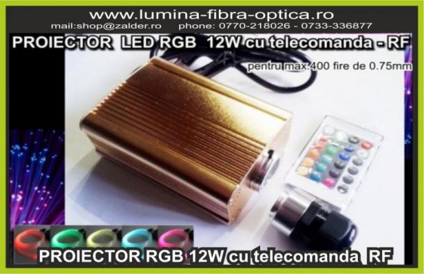 Proiector 12W RGB cu telecomanda RF